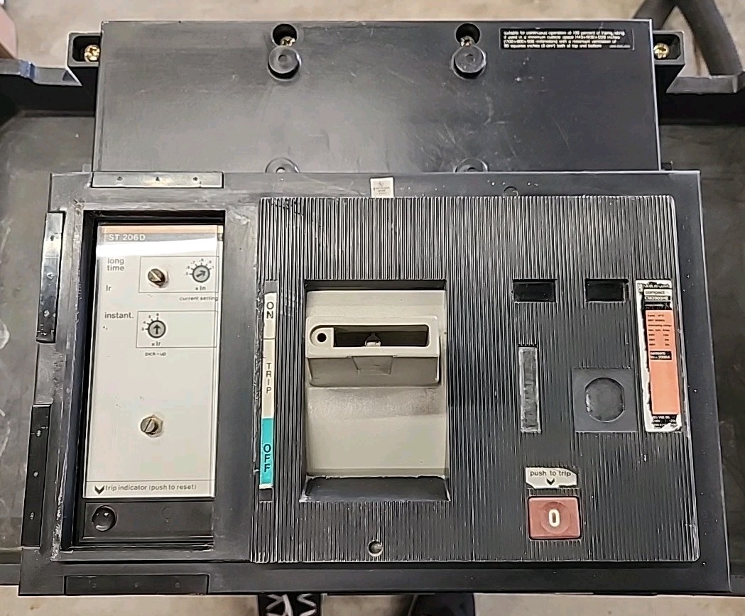 Merlin Gerin CM2000HE 3 Pole 2000A Circuit Breaker ST206D With Shunt Trip USED