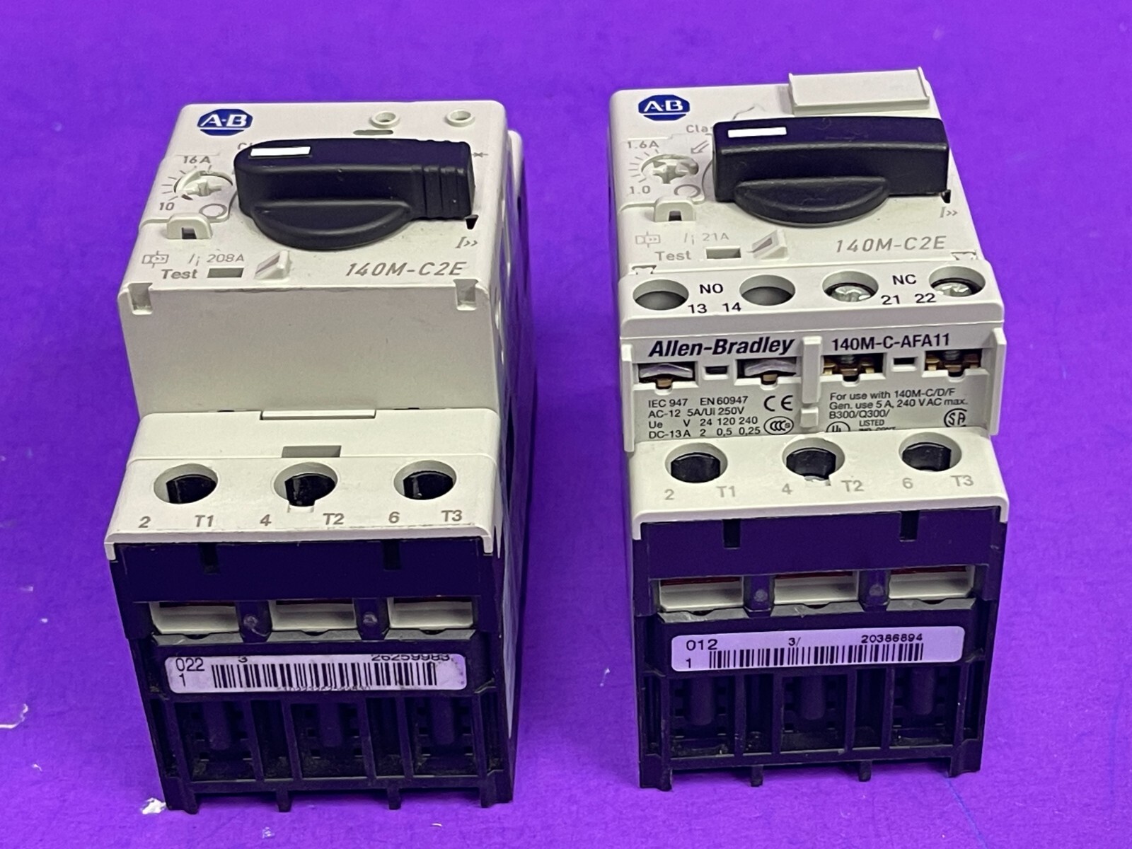 Allen Bradley 140M-C2E-C16 10-16A & 140M-C2E-B16 Ser C 1.0-1.6A Circuit Breaker