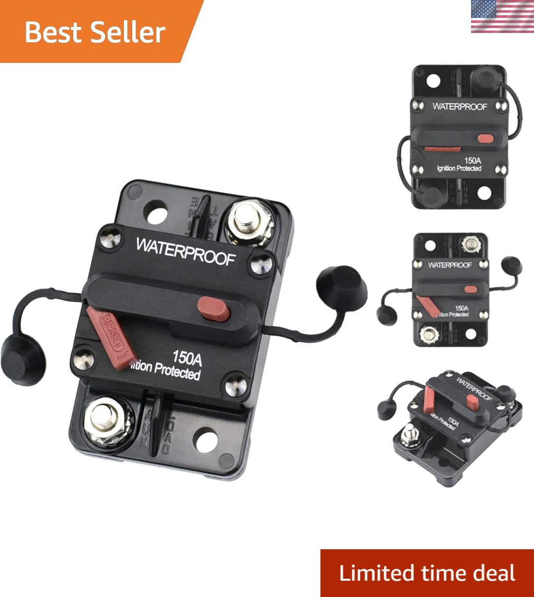 150 Amp Manual Reset Circuit Breaker for 12V-48V DC – Safe & Reliable Protection