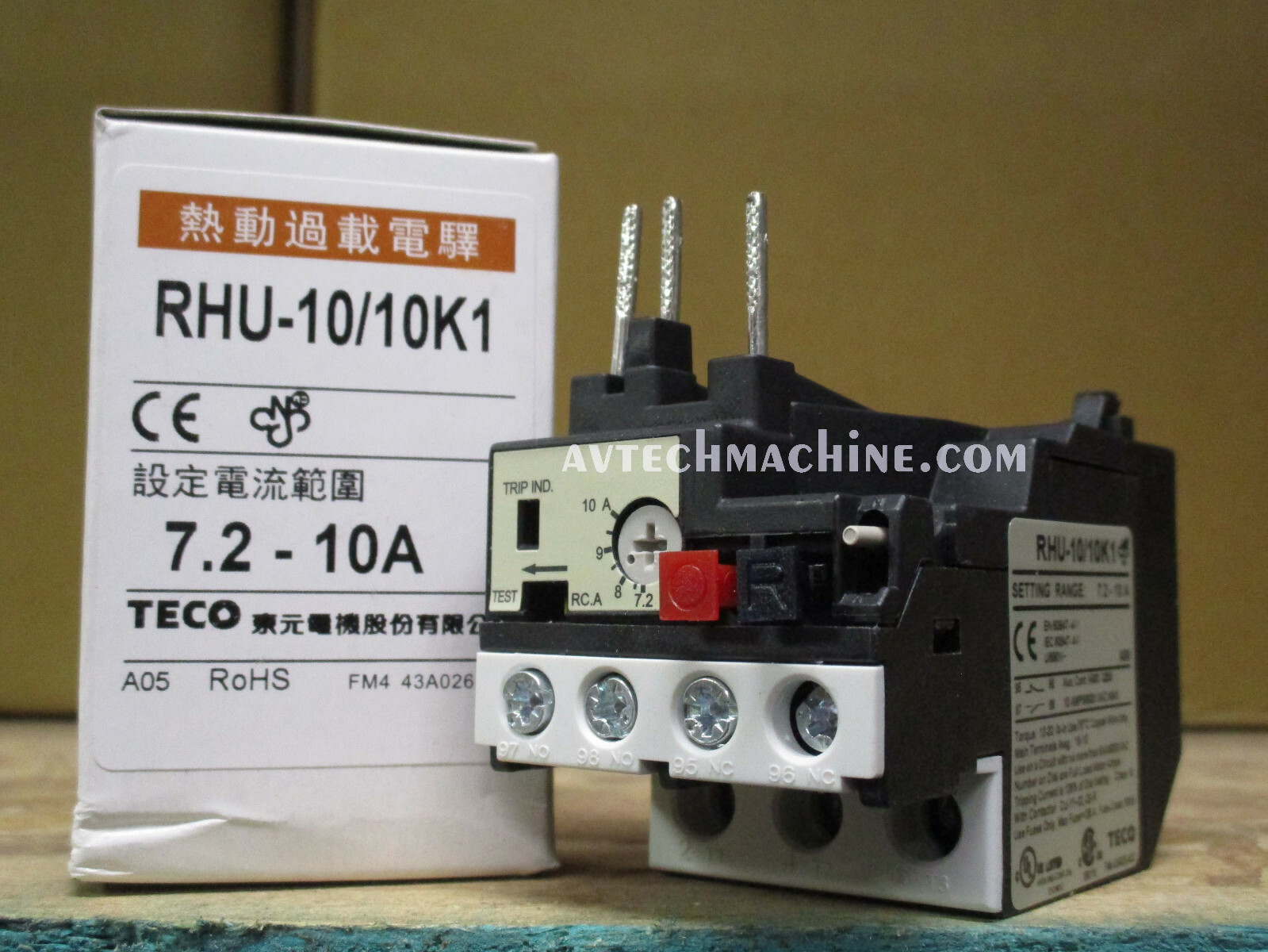 RHU-10/10K1 Teco Thermal Overload 2 Pole 7.2 – 10 Amp