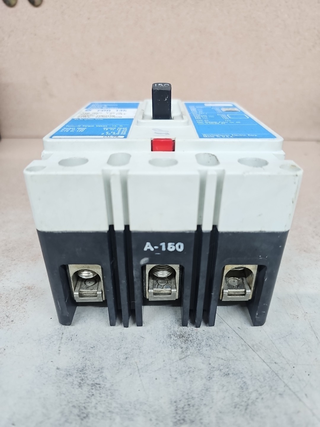 1) Westinghouse FDB3150 Circuit Breaker 3 Pole 150 Amp 240-600VAC