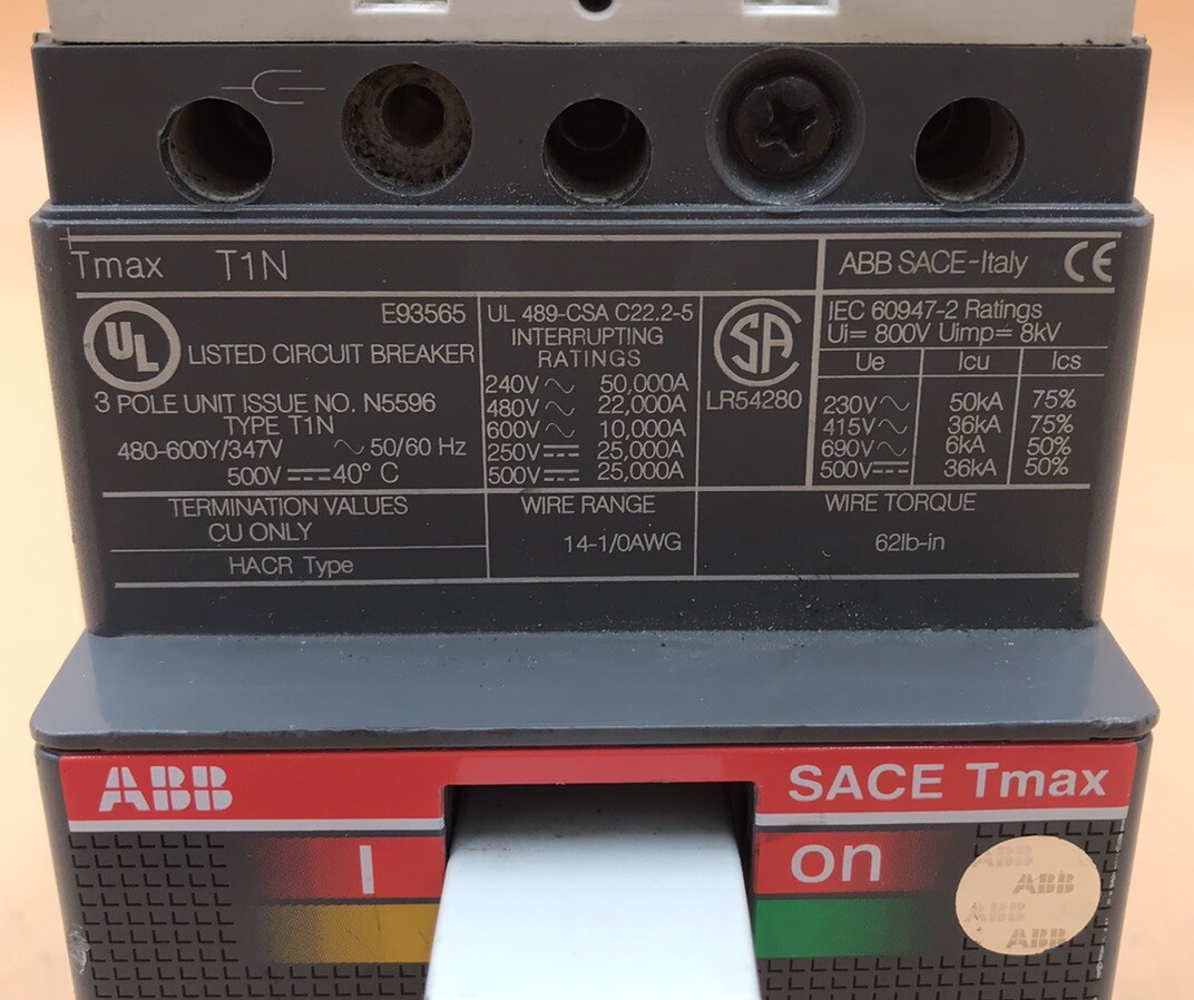 HOUSTON STOCK ABB T1N070TL TYPE T1N 70 AMP 600V REFURBISH FREE 2DAY AIR SHIPPING