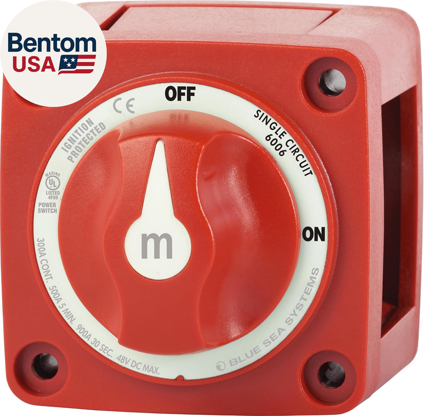 On/Off Battery Isolator Switch with Locking Key, Red, 6006 M‑Series