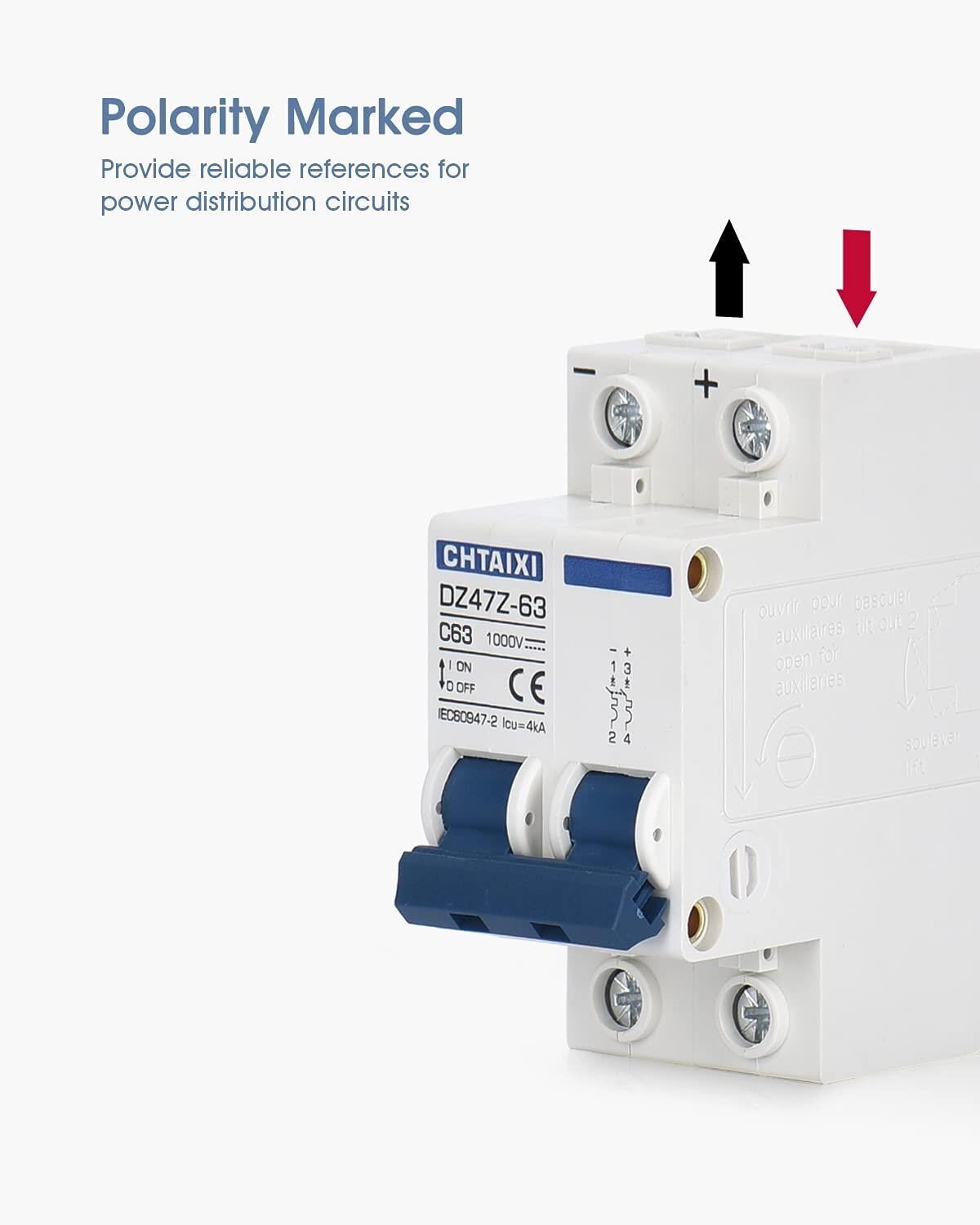 Screw Clamp DC Miniature Circuit Breaker – 1000V 63A for Secure Installations