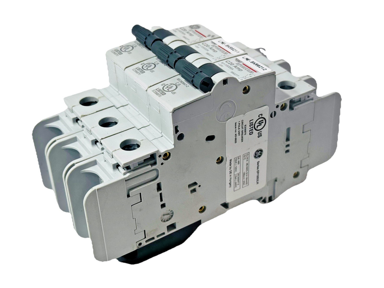 Lot of 3 Each GE EP101ULHC20 / 690277 E256870 20 Amp Mini Circuit Breaker 1 Pole