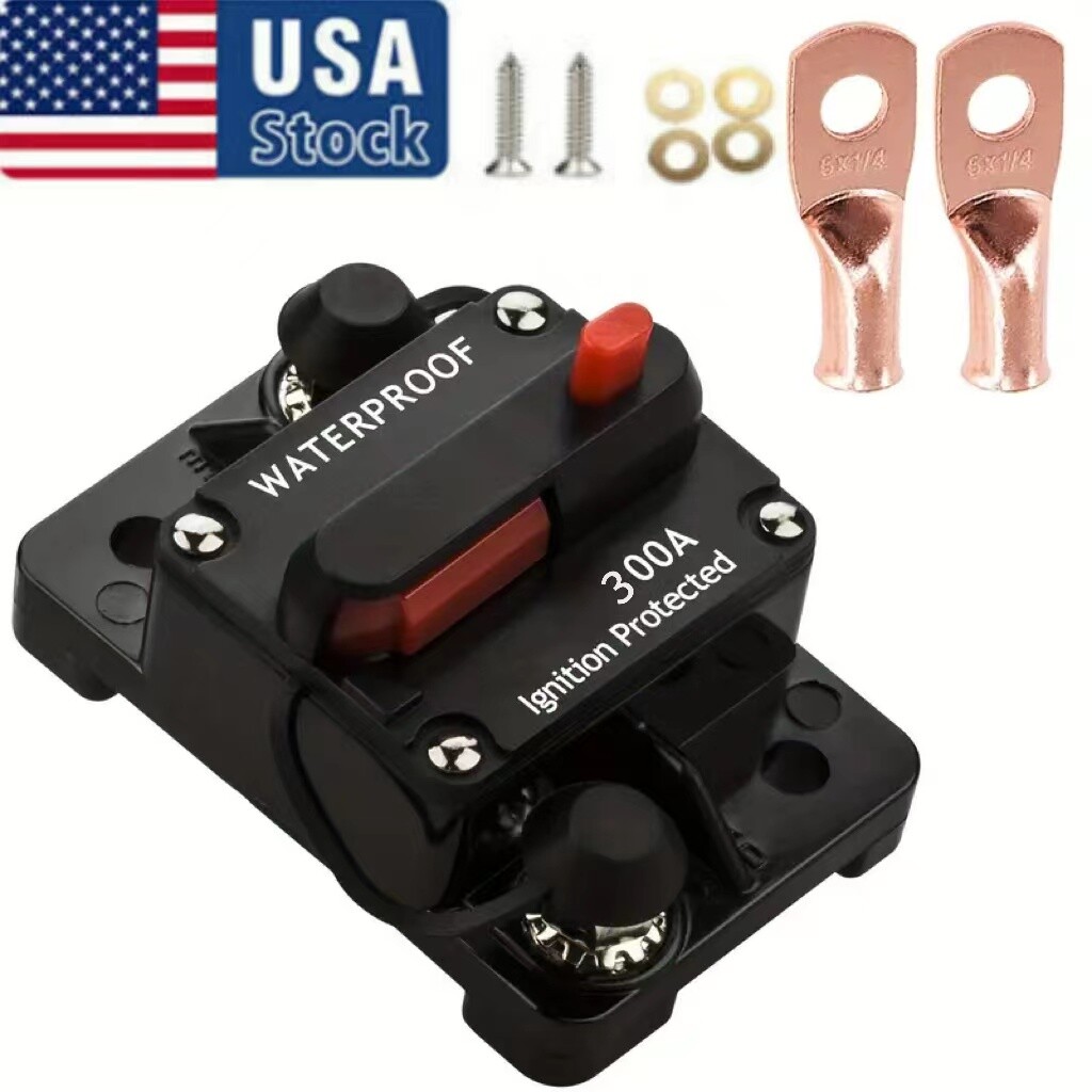 300A AMP Circuit Breaker Fuse Reset 12V-48V DC Car Boat Auto Waterproof