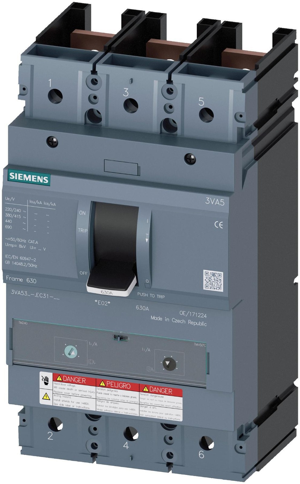 3VA5340-5EC31-0AA0 – Siemens 400A 600V 3 Pole 3VA53 Frame Molded Case Circuit Br