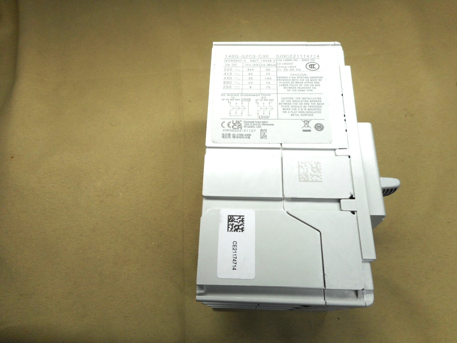 Allen Bradley 140G-G2C3-C30, 3-pole, circuit breaker (NIB)