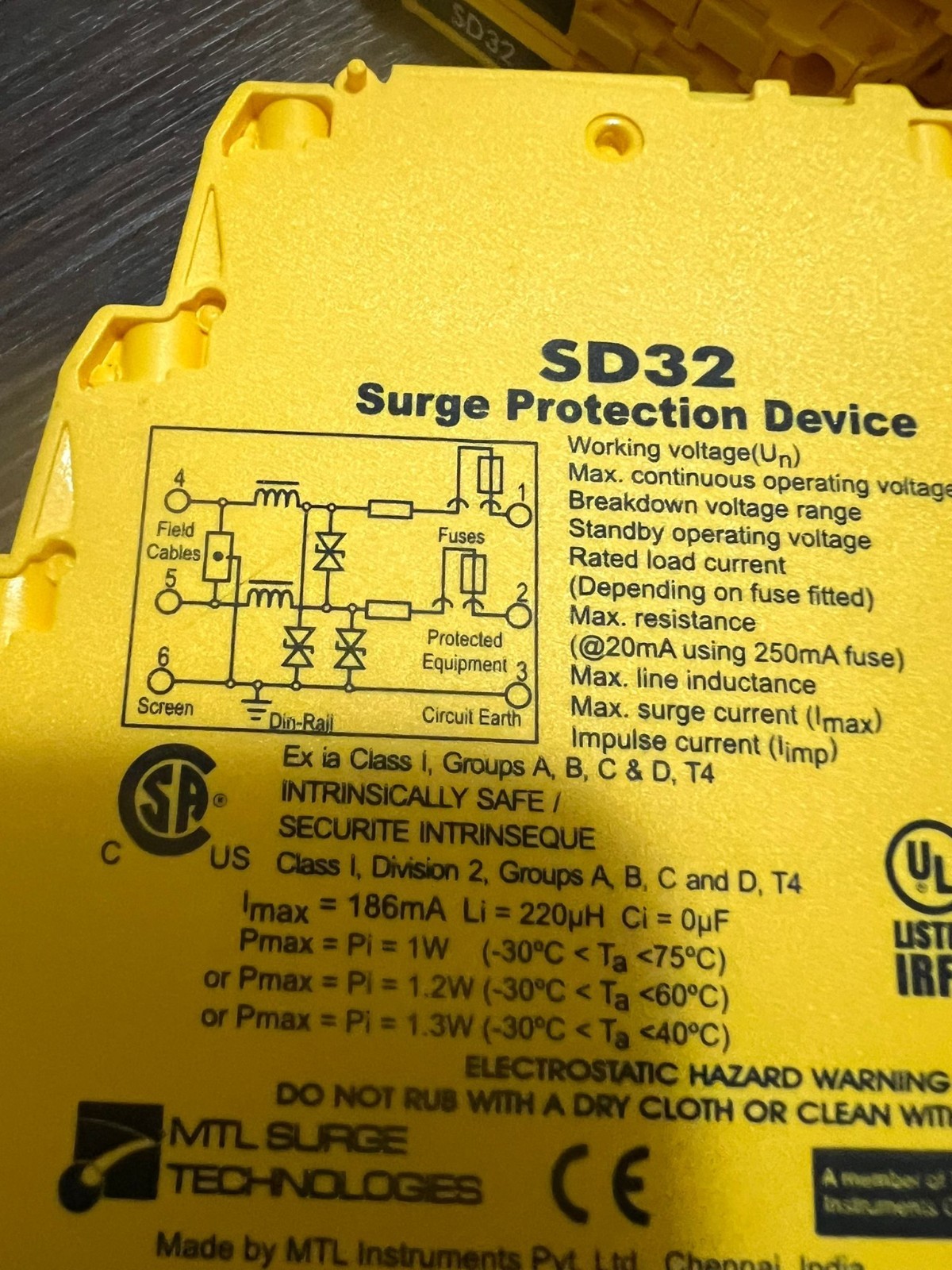 MTL / EATON Surge Protection Device, Din Rail Mounting SD32