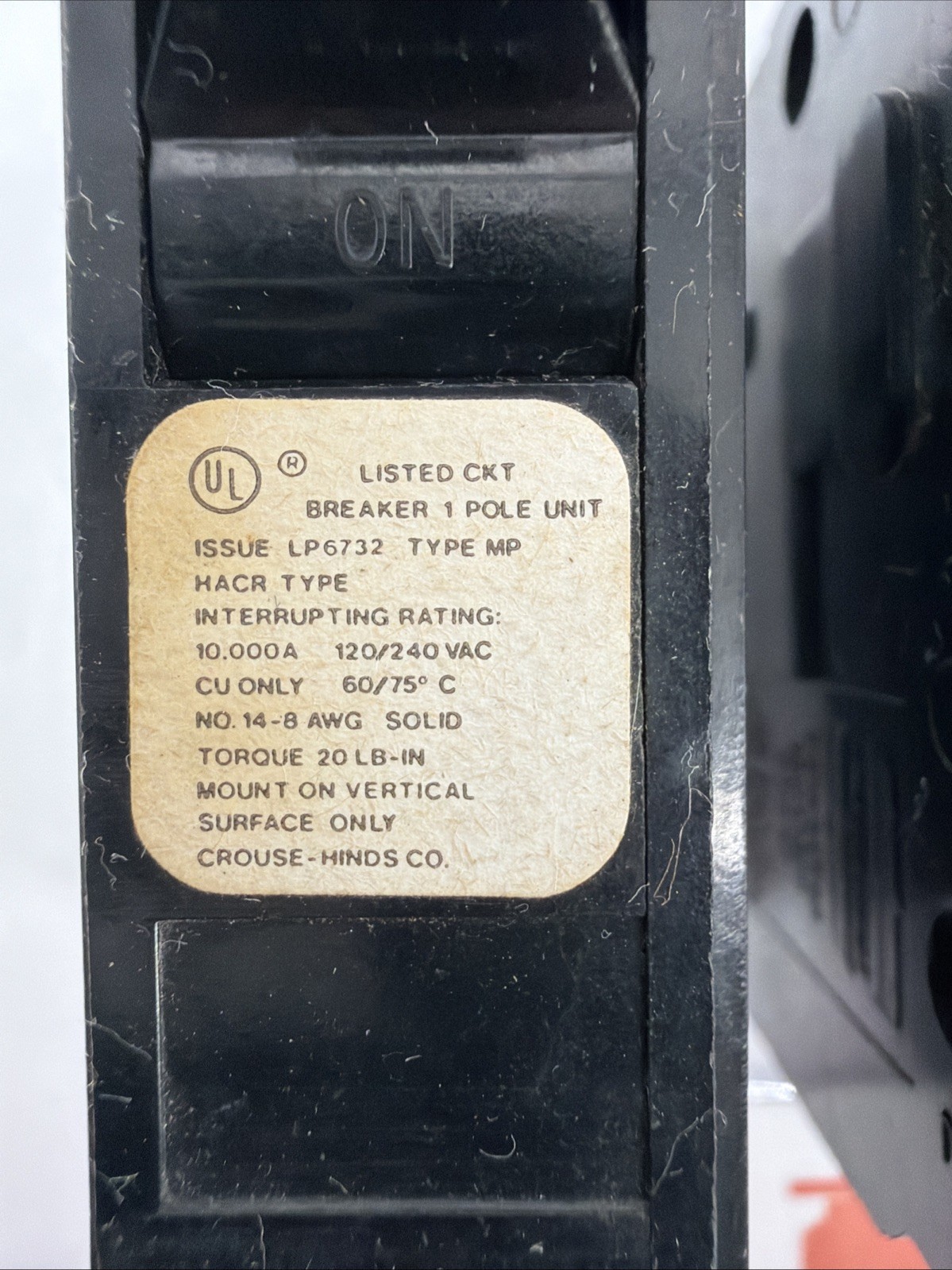(Lot of 3) Course-Hinds MP120 Circuit Breakers, 1P, 20A, Type MP/MP-C, 120/240V
