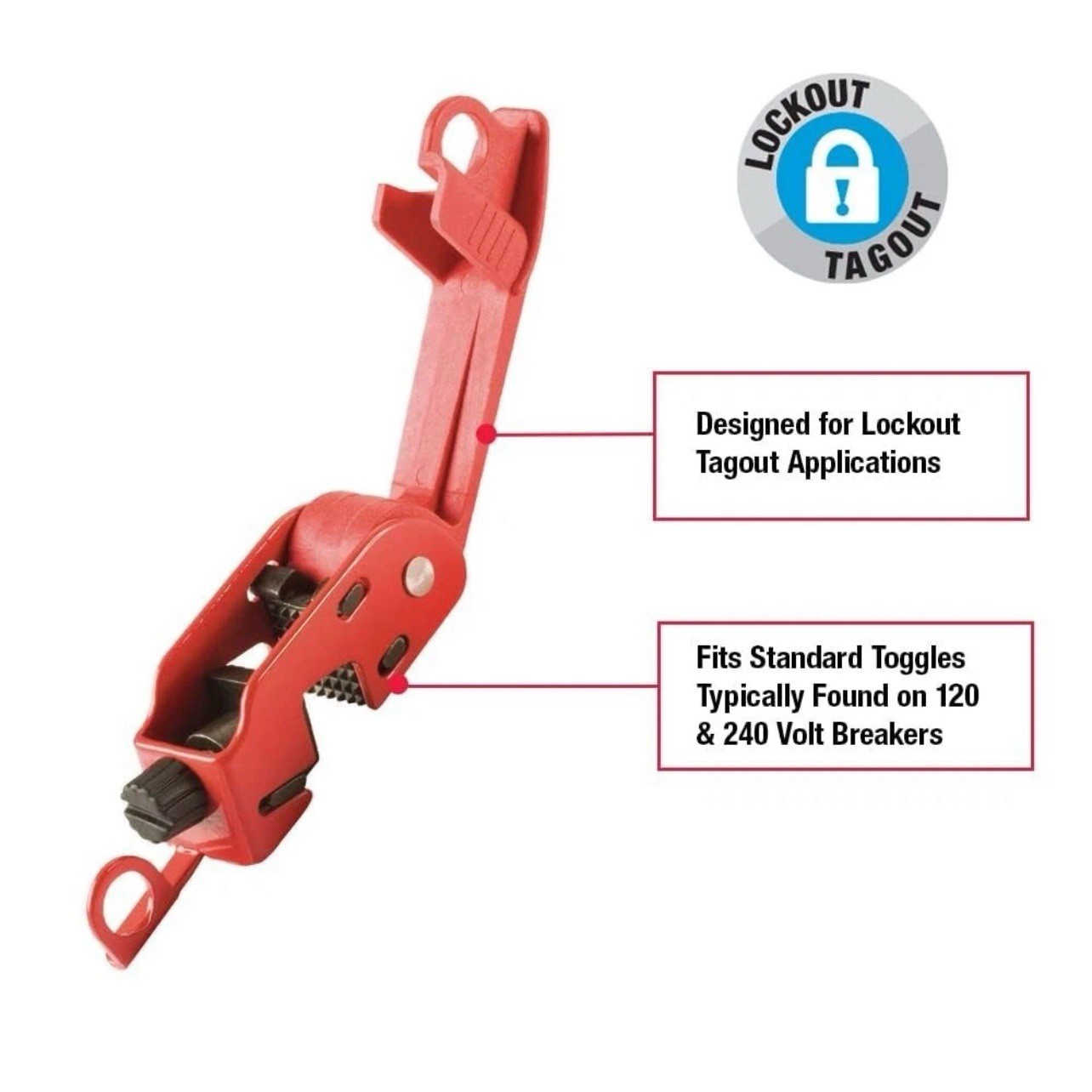 Master Lock 493B Grip Tight Single Pole Breaker Lockout Steel Clamp-On