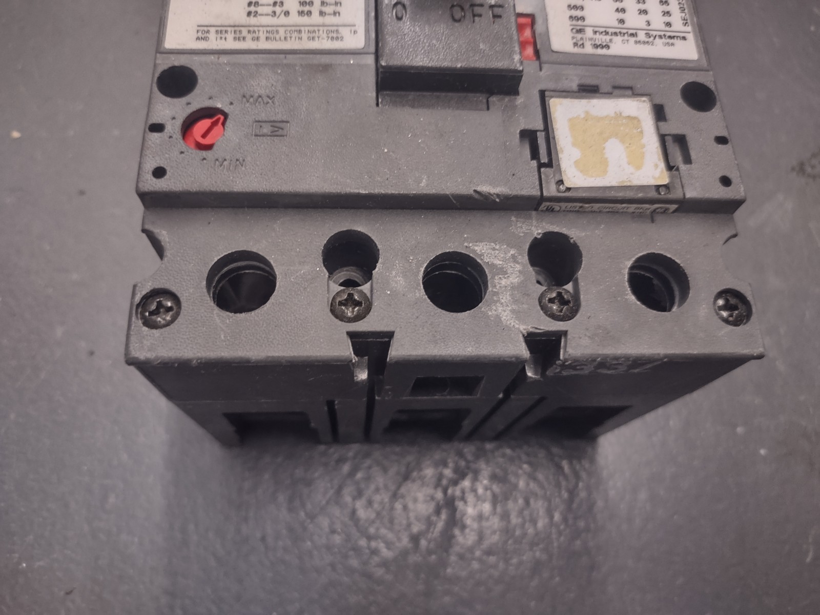 GE Spectra RMS SELA36AT0100 Current Limiting Circuit Breaker 100A 3P 600VAC