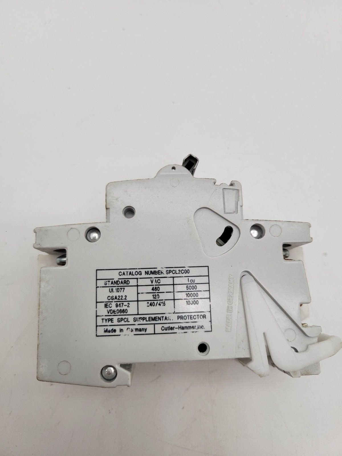 Cutler-Hammer SPCL2C00 Circuit Breaker 5 Amp 2 Pole 480 VAC DIN Rail Mount SPCL