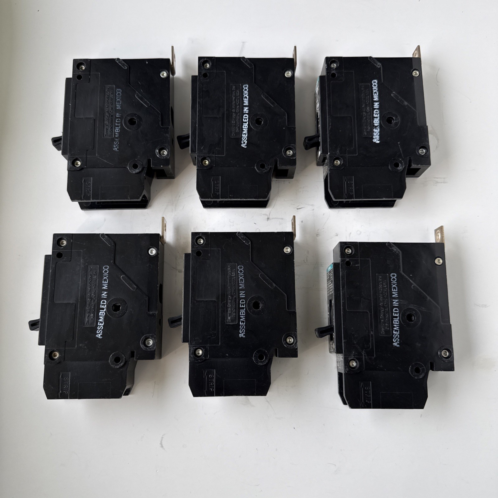 Lot of 6 Siemens BQD120 1-Pole 20A 277/480V Bolt-On Circuit Breakers 14kA