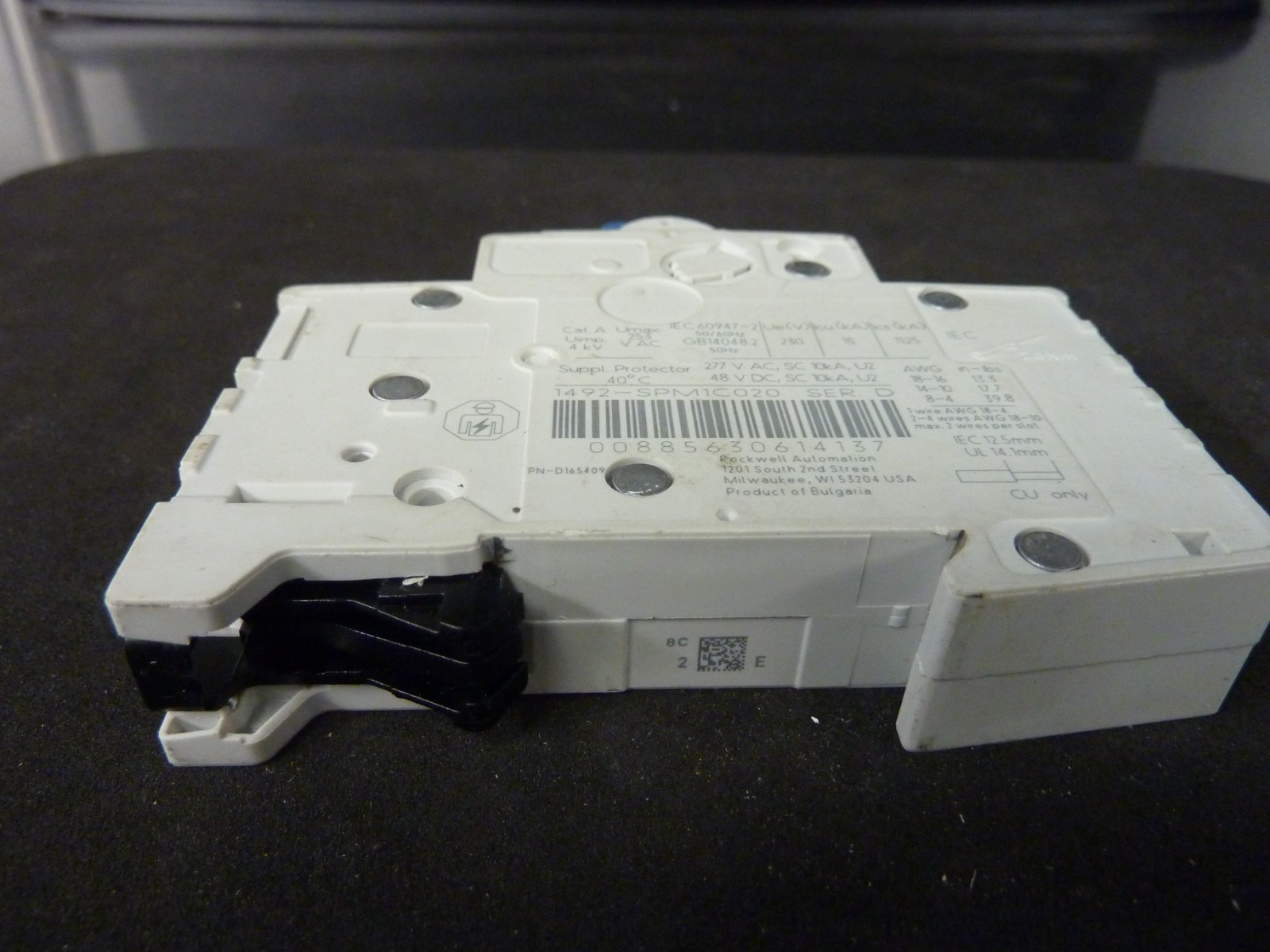 A-B Allen Bradley 1492-SP C 2A (1492-SPM1C020) Circuit Breaker Ser-D (31026)