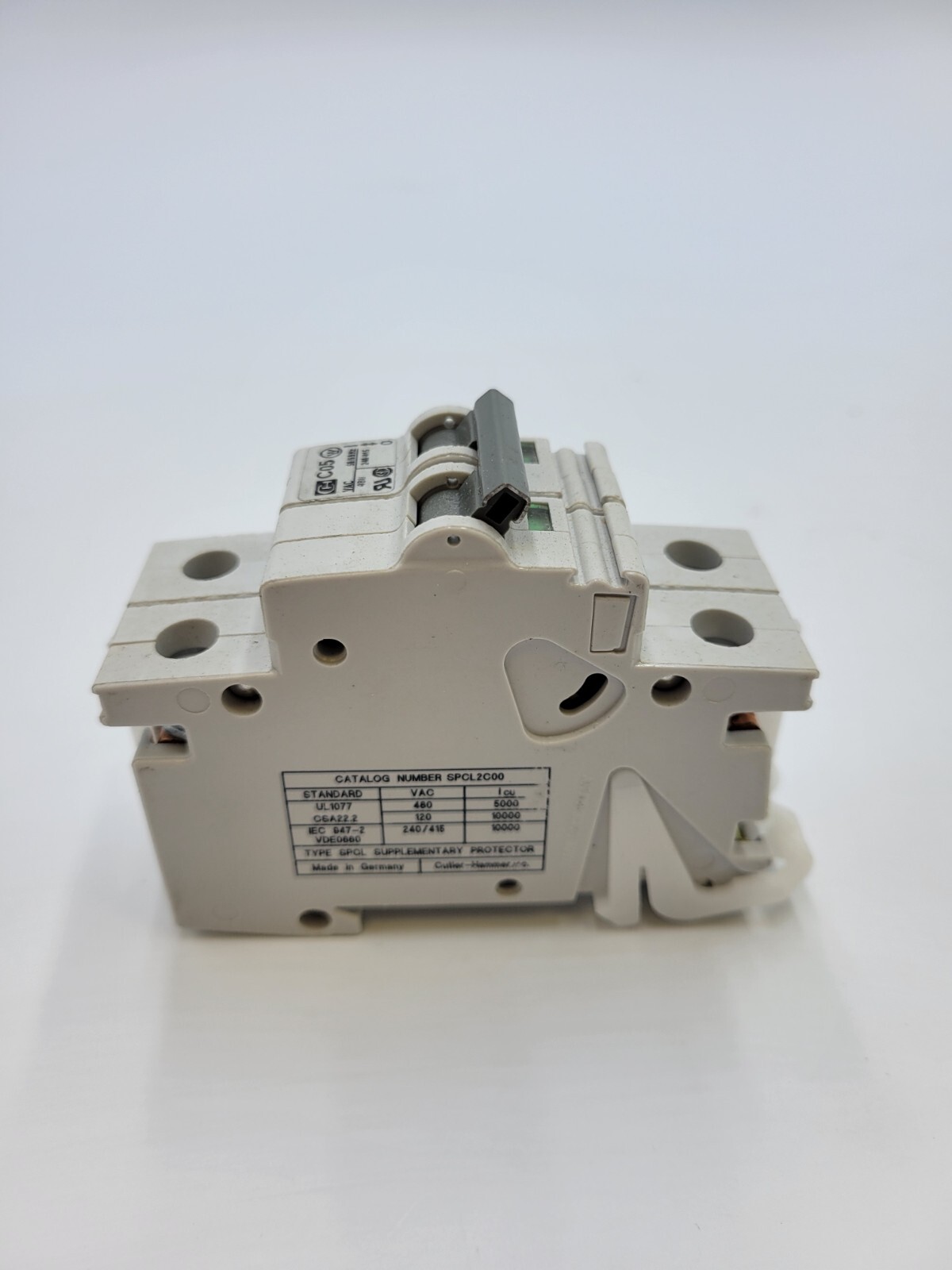 Cutler-Hammer SPCL2C00 Mini Circuit Breaker 0.5A 2P 480V Din Rail .5 Amp 2 Pole