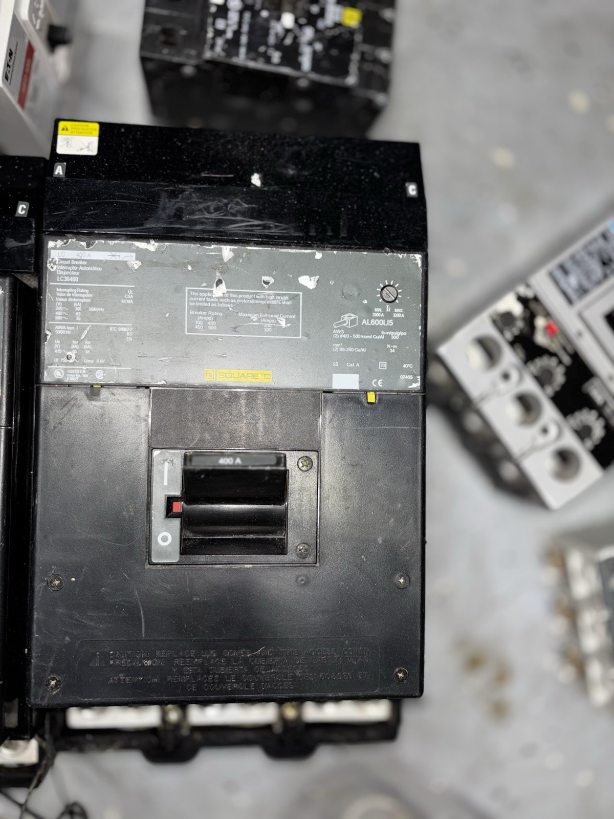 Square D LC36400 I-Line 400A 600V 3 Pole Molded Case Circuit Breaker