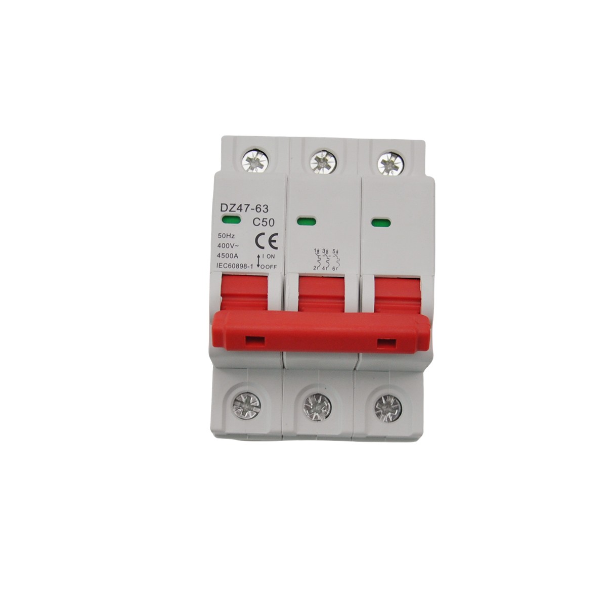 3P AC MCB Mini Circuit Breaker Type C 6 10 16 25 32 40 50 63 80 100 125Amp