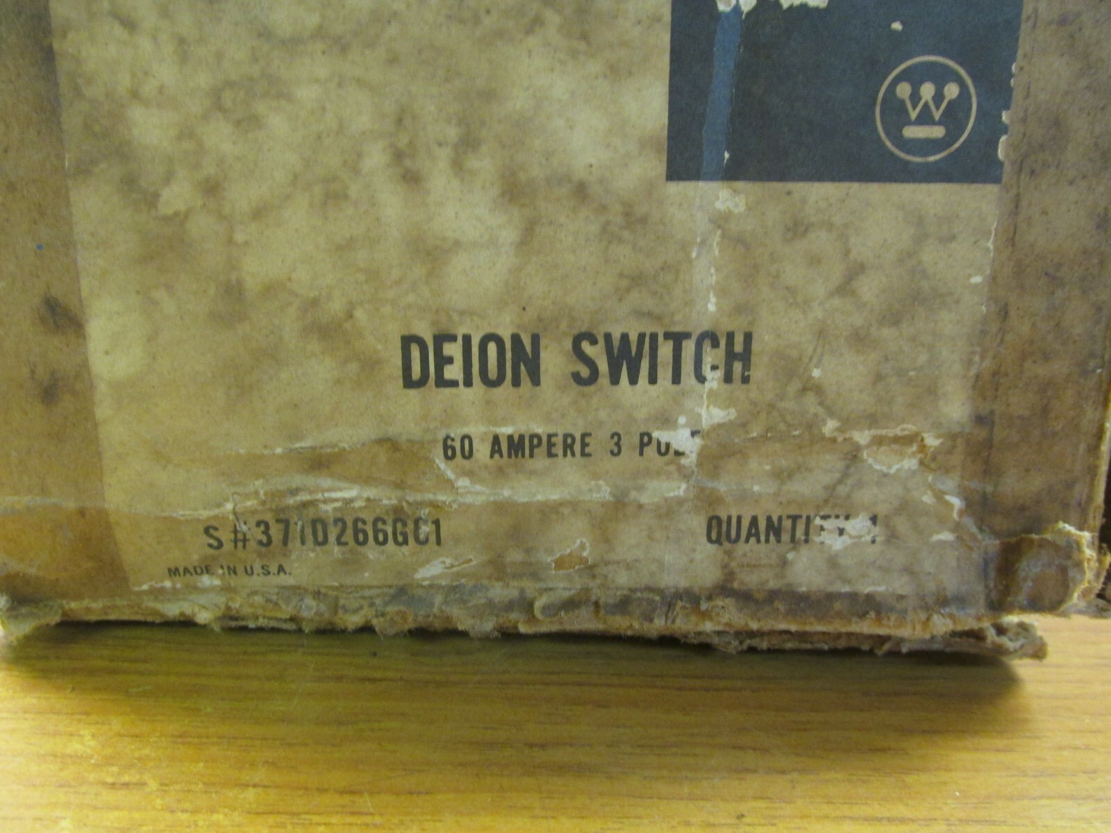 NIB. WESTINGHOUSE DE-ION SWITCH 3P, 60A, 600V, CAT# 371D266G01 … VD-246