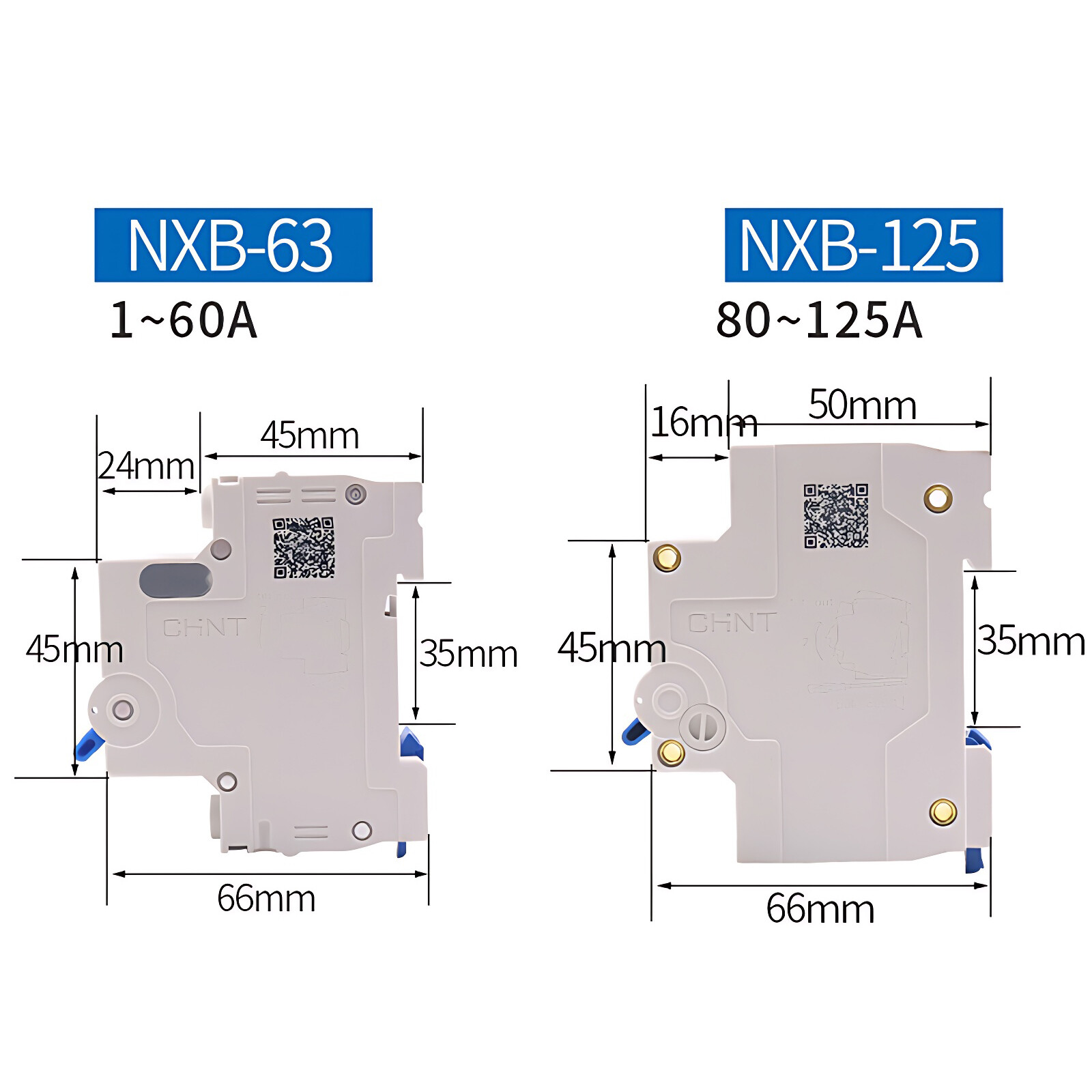 1A/2A/3A/4A/5A/6A/10A~125A 1/2/3/4/1P+N Pole NXB Circuit Breaker Fuse Air Switch