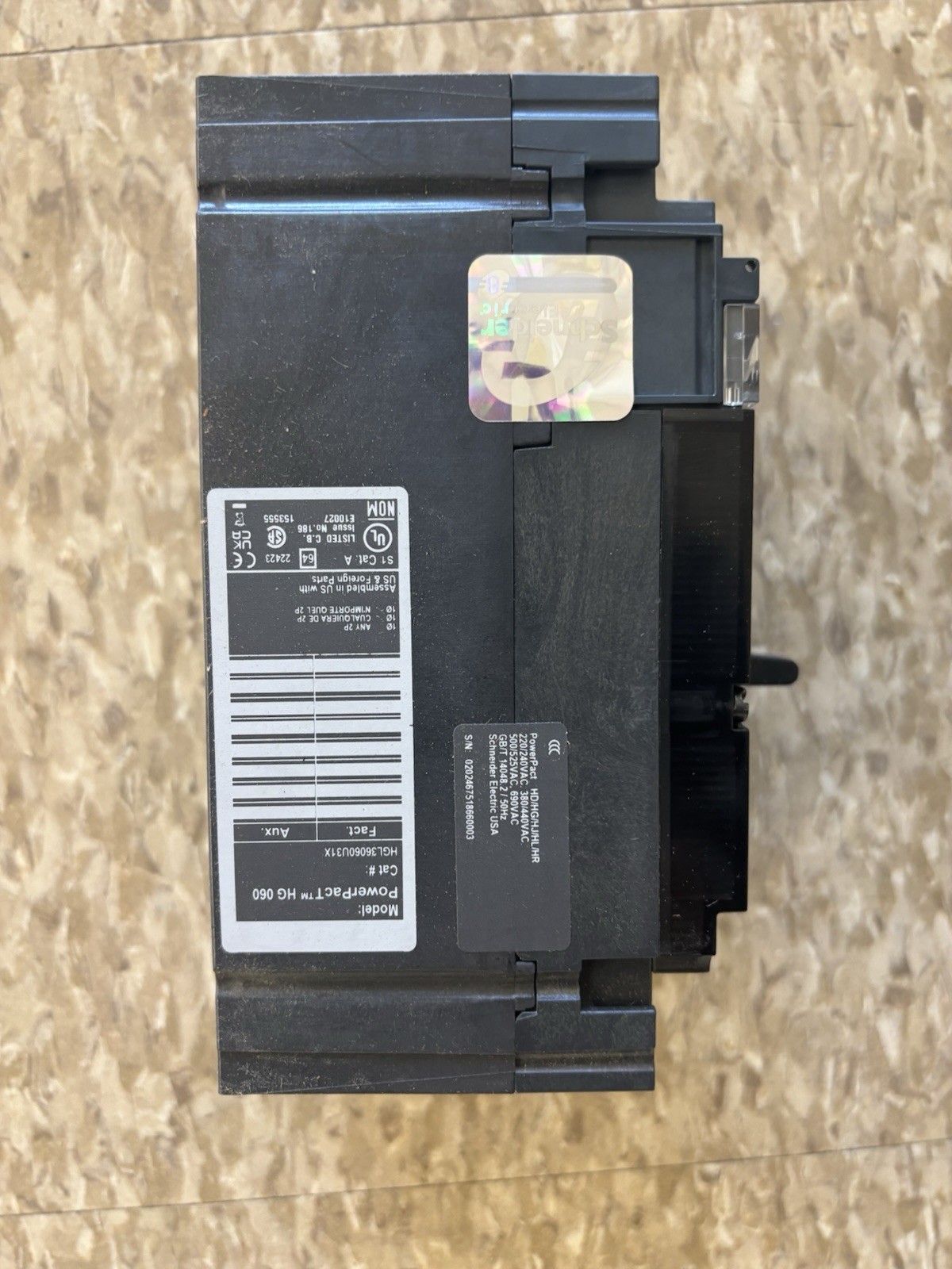NEWSquare D HGL36060U31X 60A 3P 600V Circuit Breaker