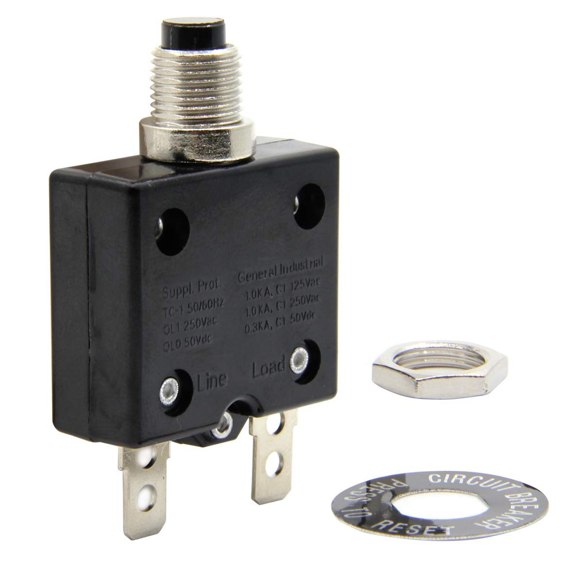 L1 Series Manual Reset Thermal Circuit Breaker 15A Push Button Switch