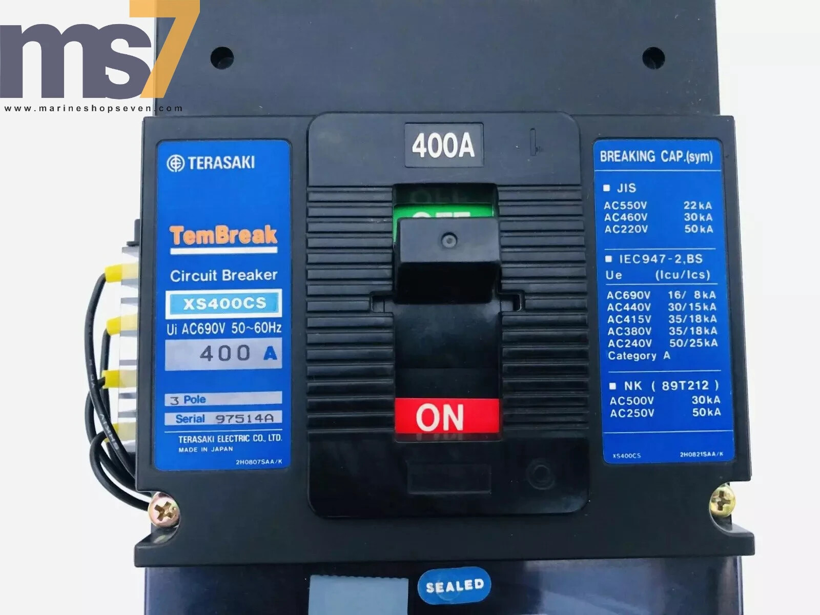 TERASAKI ELECTRIC CO.LTD XS400CS TEMBREAK CIRCUIT BREAKER 400A 690VAC 3P -NEW #2