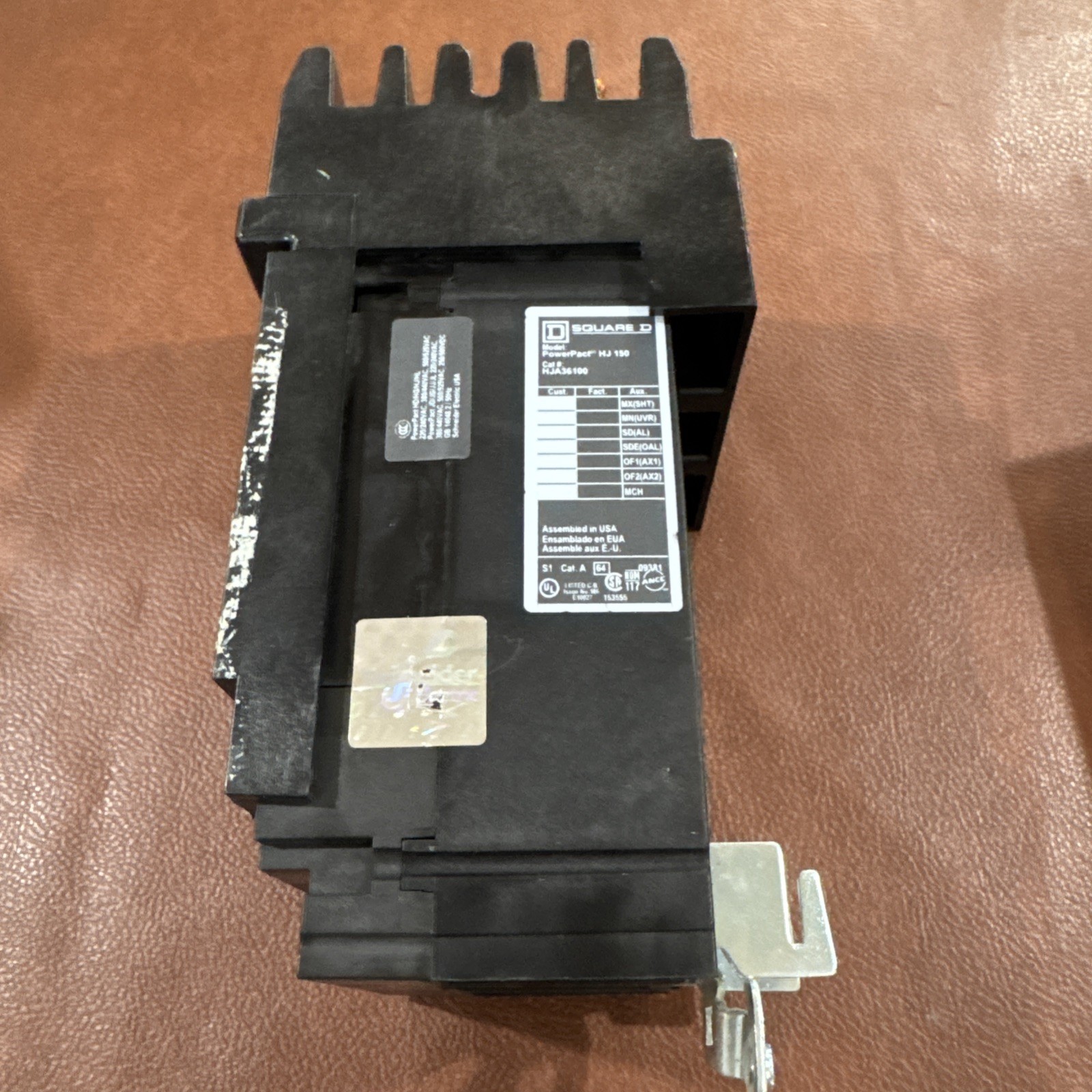 Square D HJA36100 100 Amp 3 Pole PowerPact HL 150 I Line Circuit Breaker 100A 3P