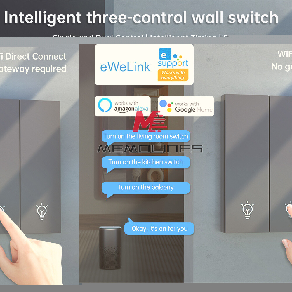 DH-315 Ewelink WiFi Smart Switch Light Control Panel Remote Control Wall Switch
