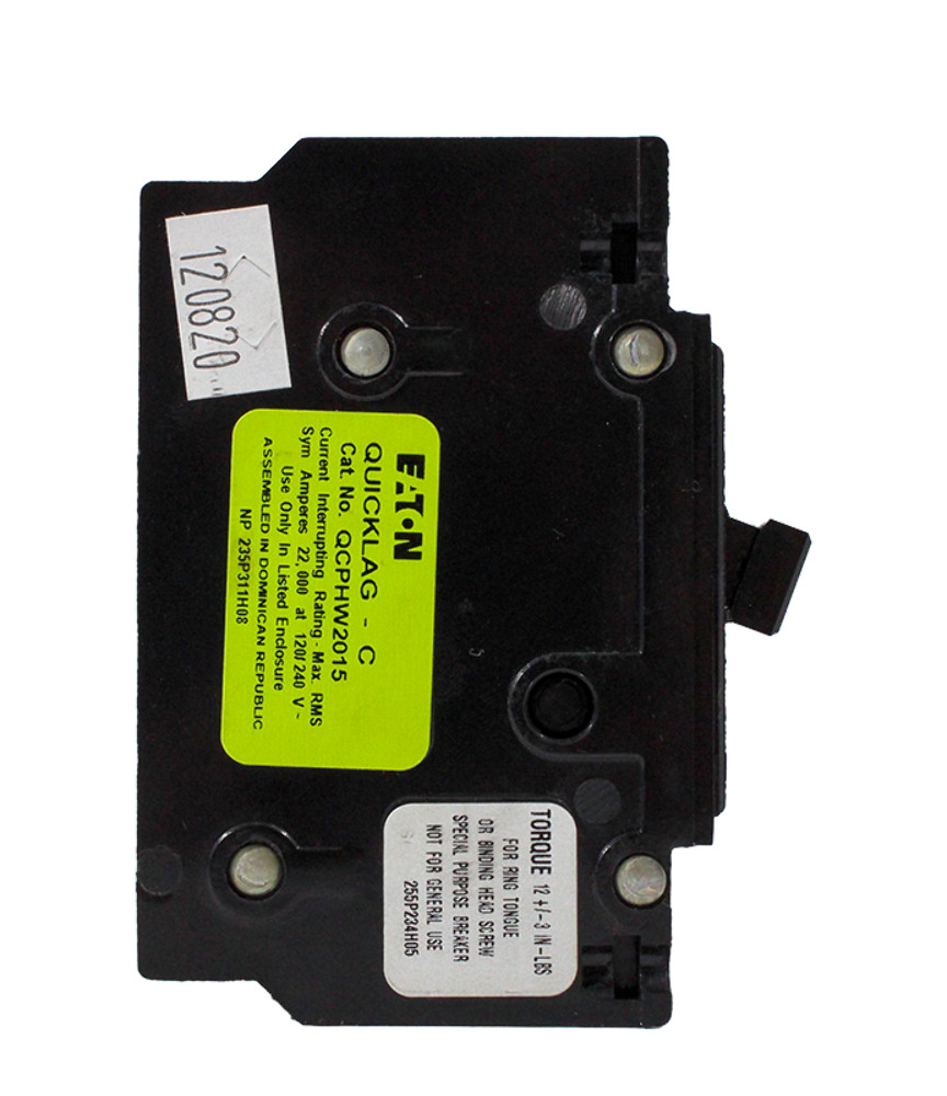 Eaton QCPHW2015 Quicklag Breaker 15A 2-Pole 120/240V Cable-In/Cable-Out