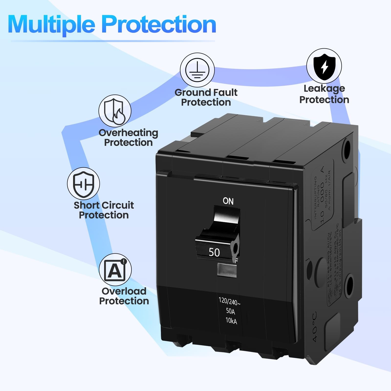 50Amp 3-Pole Circuit Breaker for QO350CP,Compatible with SD QO Load Center, CSED
