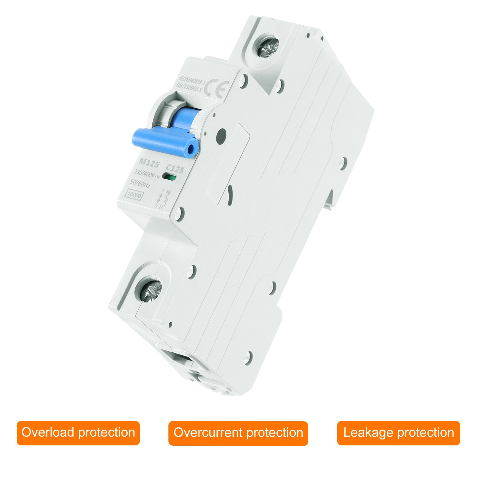 Miniature Circuit Breaker 1P 125A AC 230V/400V M125 DIN Rail Mount Blue