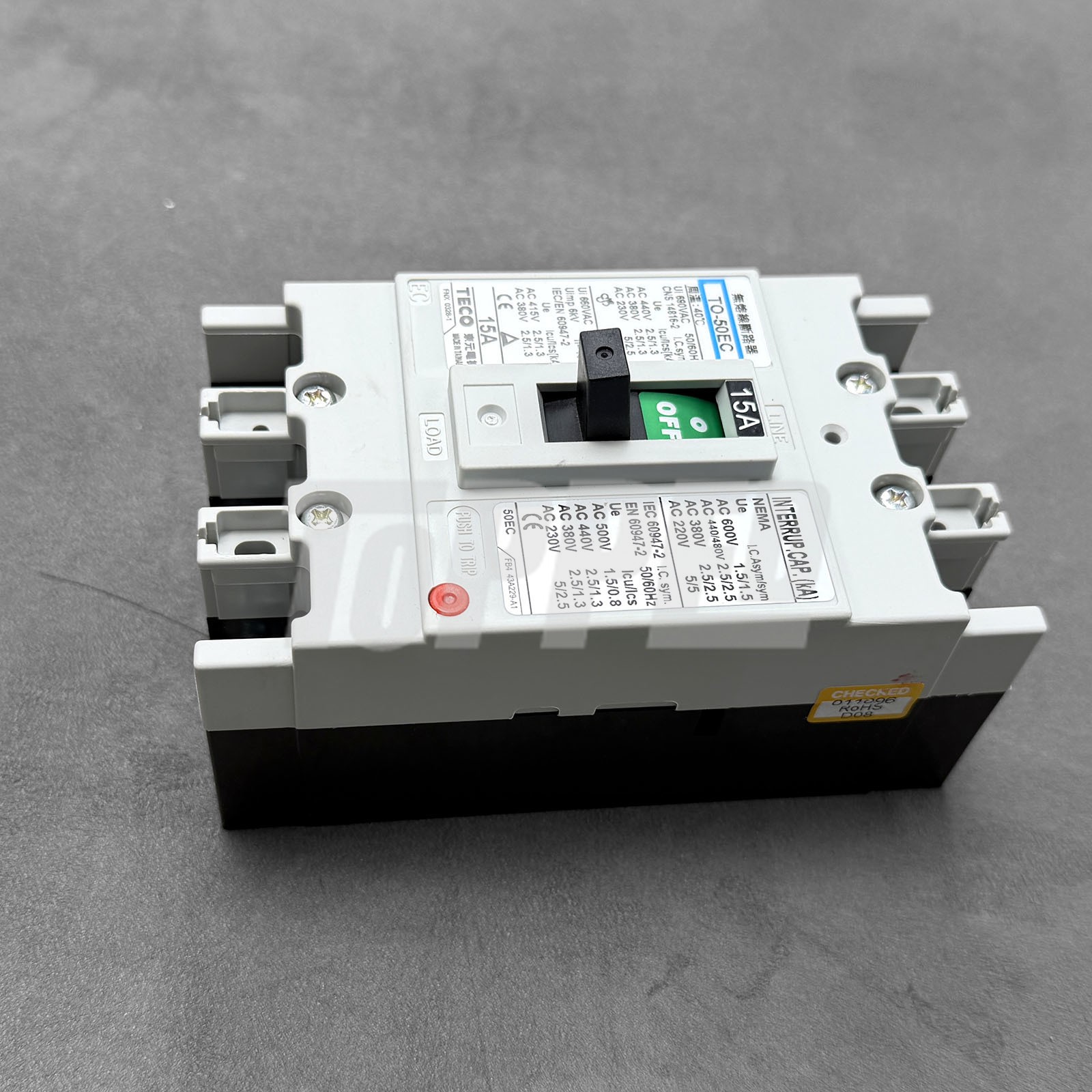 TO-50EC 3P 15A Fusion-free Circuit Breaker for TECO