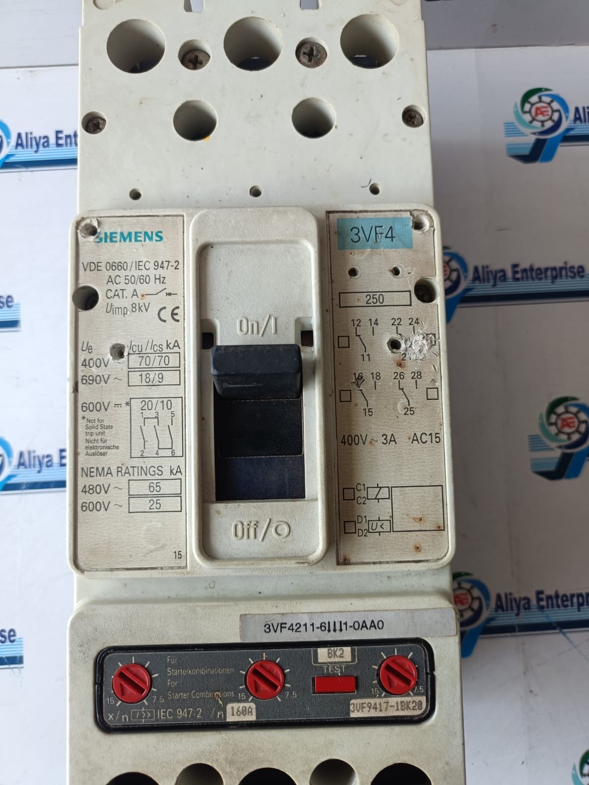 SIEMENS 3VF4 160A 3POLE CIRCUIT BREAKER FREE FAST SHIPPING