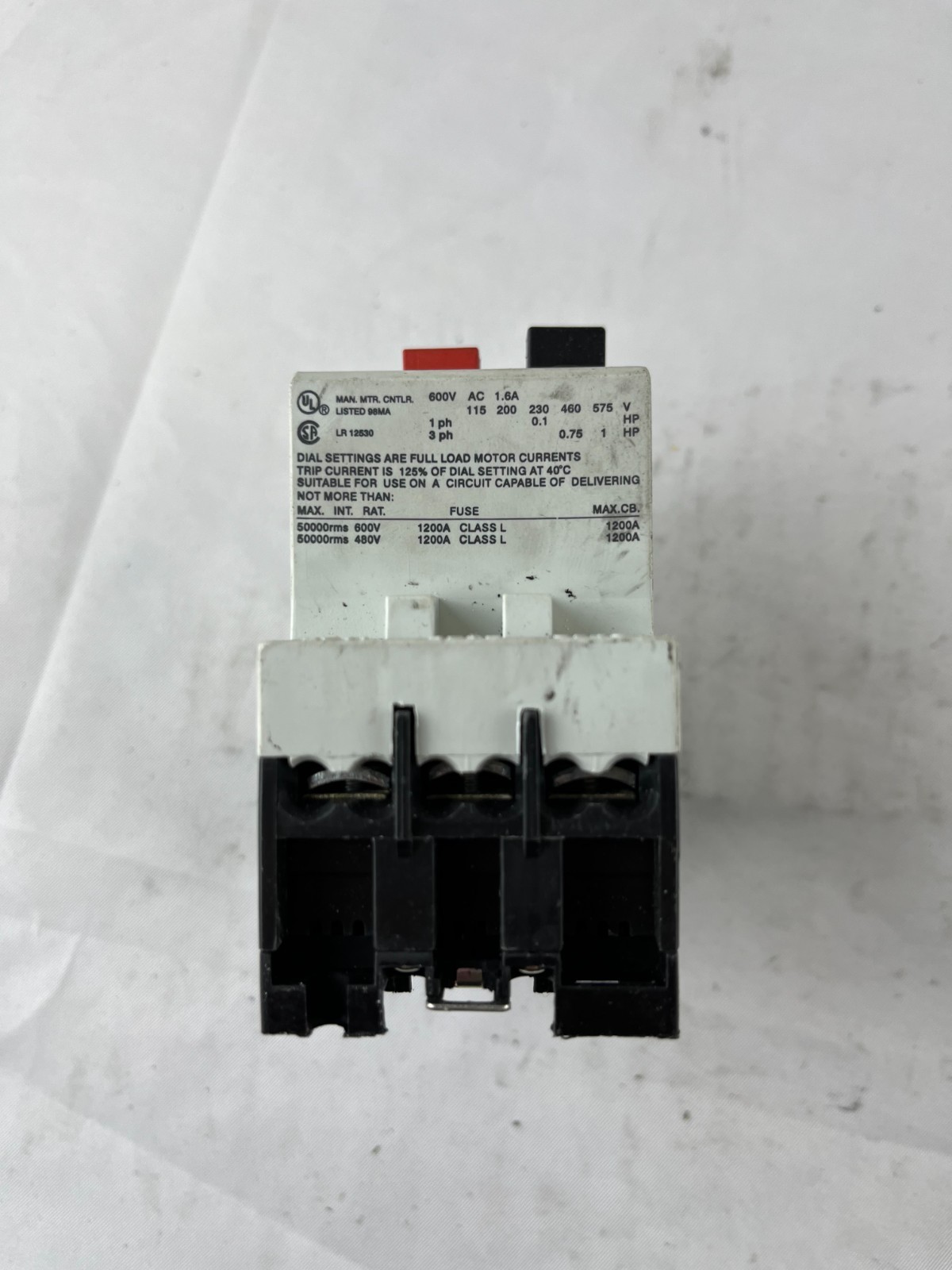 AEG Mbs 25 Manual Motor Starter 1–1.6A 3‑Pole 600V AC Used Spare Part