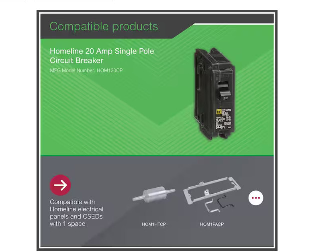 Homeline 20-Amp Single-Pole Circuit Breaker (HOM120CP)