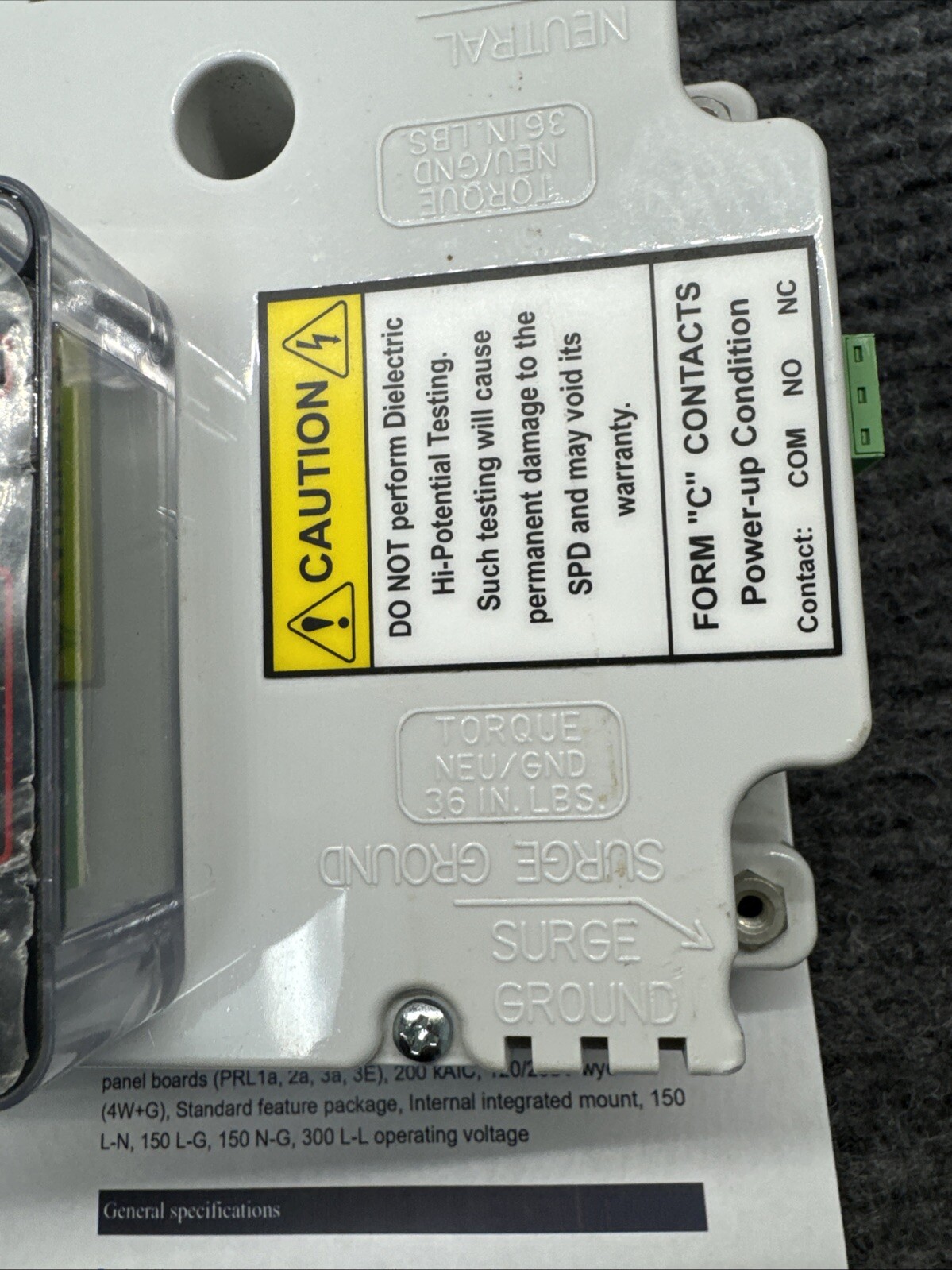EATON SPD200208Y2A 120/208V 50/60HZ 4 Wire w/Ground 200KA SPD Surge Protective