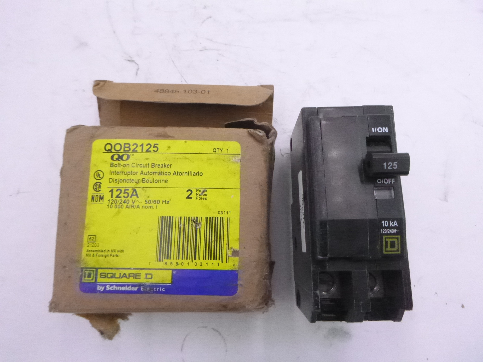 Square D QOB2125 Bolt On Circuit Breaker 125A 120/240V 2 Pole
