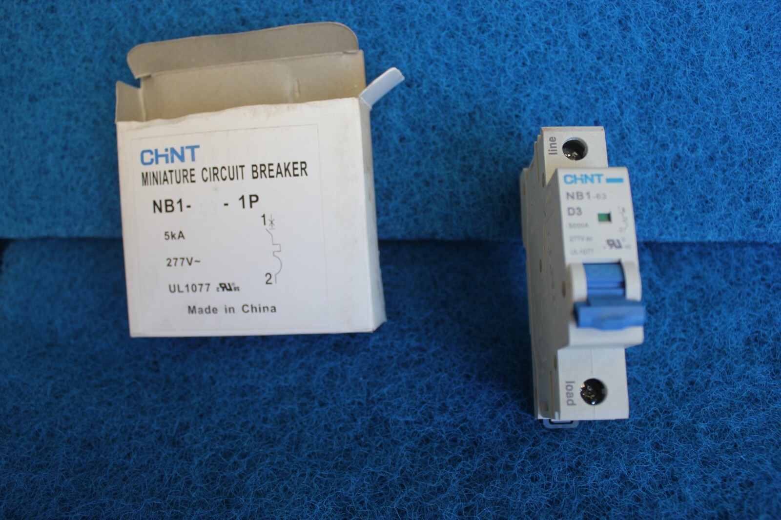 Chint Pannel Mount Breaker, # nb1-63-1-3-6D , 277v. 1p. 6amp