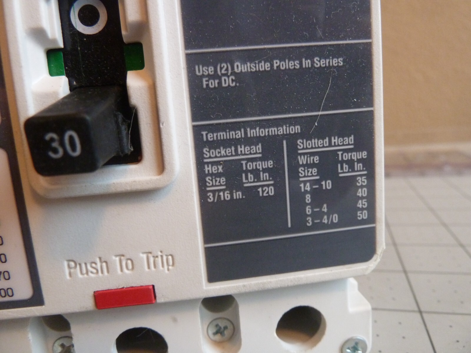 EATON HMCPS030H1C Motor Circuit Breaker – 30AMP – 600VAC / 250VDC – 3POLE – NEW