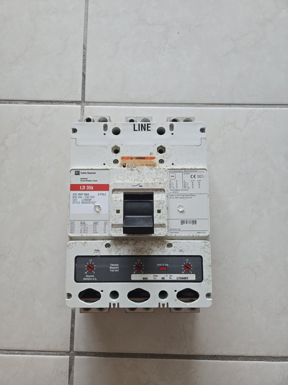 Cutler-Hammer LD3600F Circuit Breaker