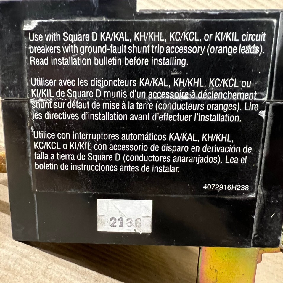 SQUARE D GFM250KA MODULE FOR USE WITH KA KC KH AND KI BREAKERS