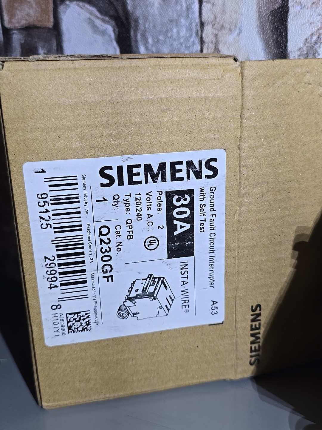 Siemens Q230GF – 30A GFCI 2 pole- Circuit Breaker Ground fault