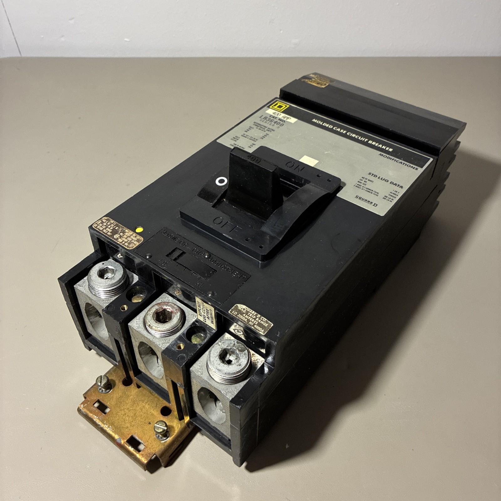 Square D LA36400 3 Pole 400 Amp 600 Vac I-Line Circuit Breaker