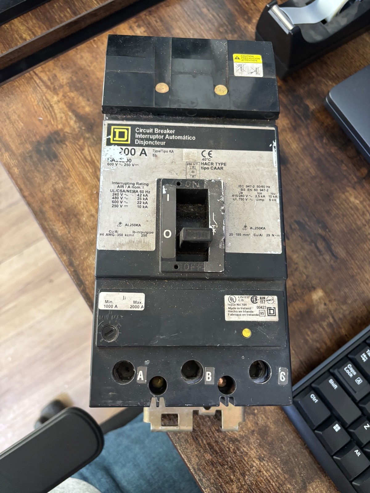 KA36200 Square D Circuit Breaker 200A 3 Pole