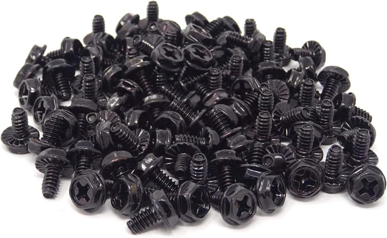 100PCS 6#-32X6 Hex Phillips Head Replacement PC Computer Case Mounting Screws Fa
