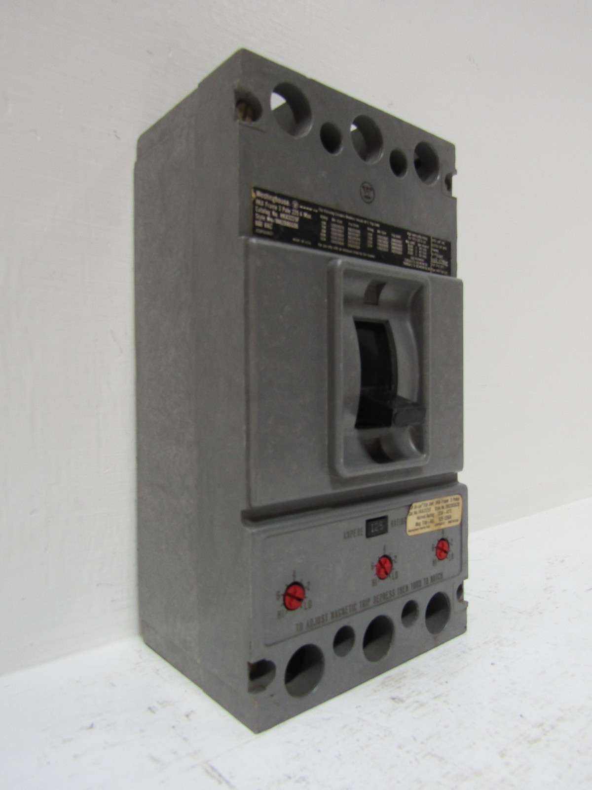 Westinghouse HKA3225F 125 Amp 600V 3-Pole HKA Circuit Breaker 125A Trip Unit