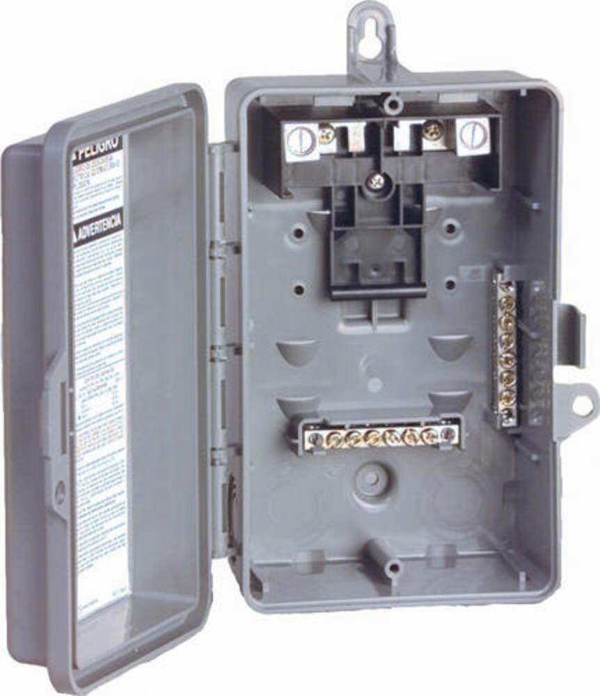 60 Amp 2 Space 4 Circuit Indoor Outdoor Non Metallic Fixed Main Lug Load Center