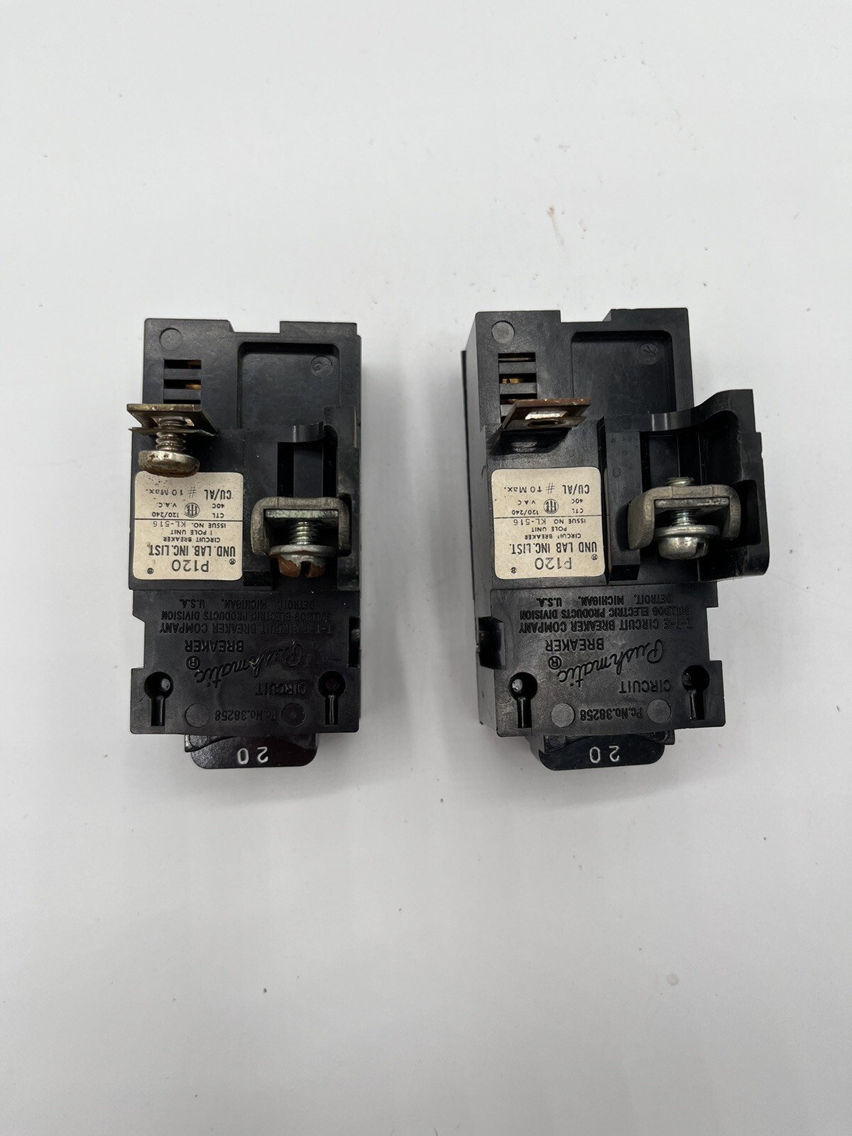 2-P115 P120 15 Amp 120 Volt 1 Pole Pushmatic Circuit Breaker ITE-Tested