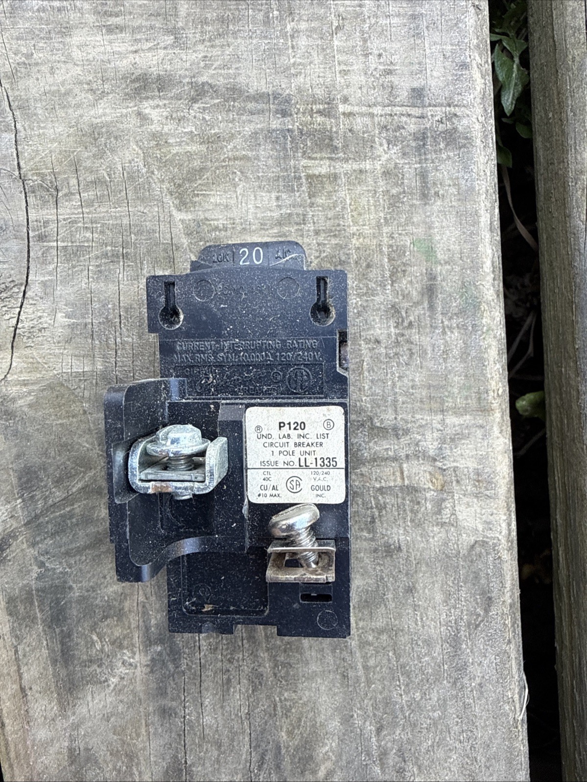ITE Pushmatic P120 20 Amp 1 Pole 120/240VAC Circuit Breaker